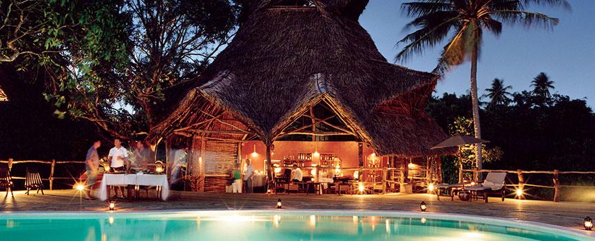 fundu lagoon resort zanzibar exterior night dining