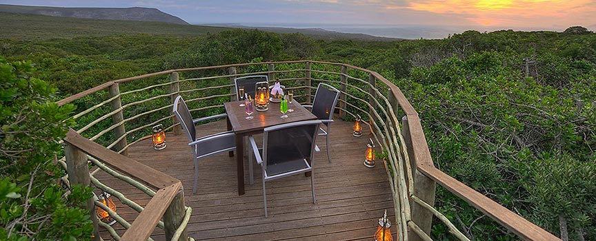 grootbos private game reserve deck dining view