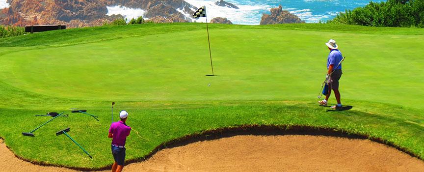scenic golfing destination on the beach