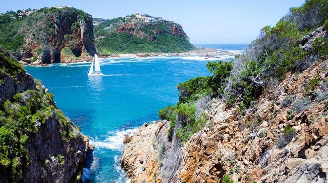 the garden route knysna heads with yaght