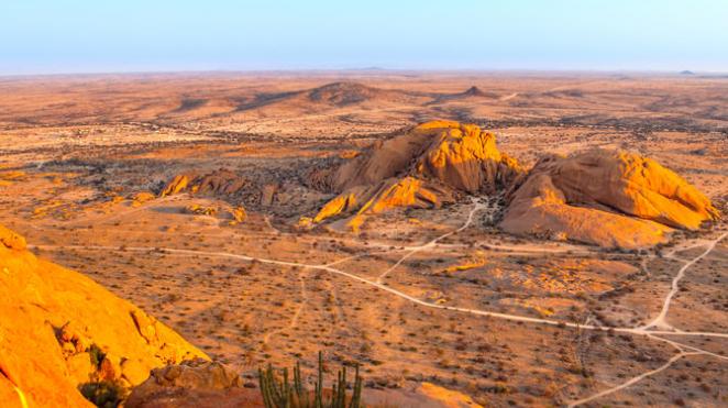 damaraland arial view at sunset wide